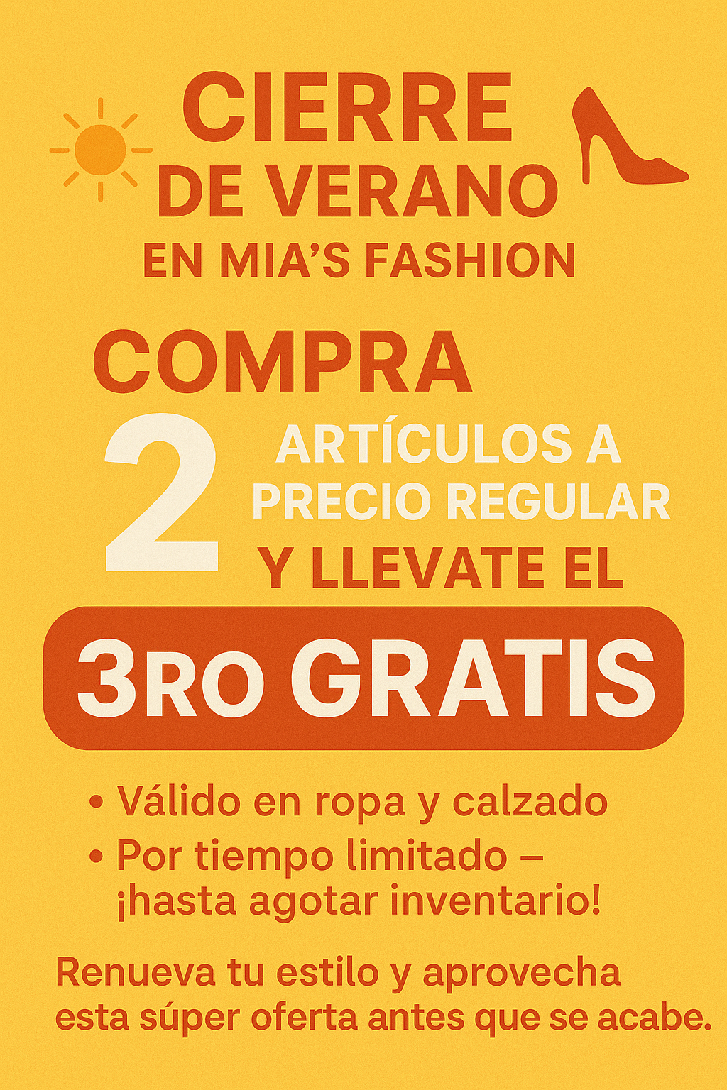 Promocion cierre verano