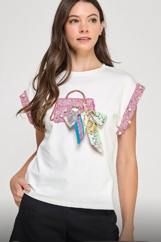 Blusa fashion cartera pastel
