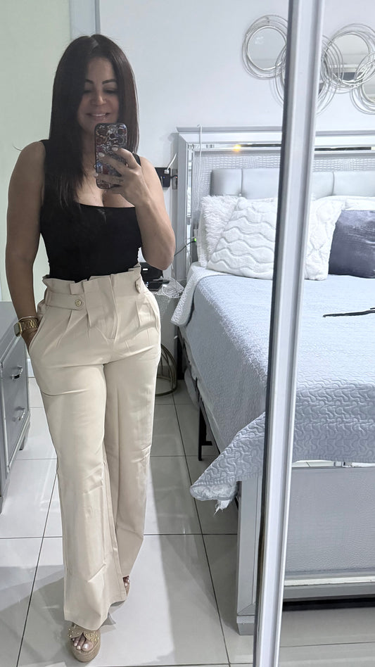 Pantalón vestir crema