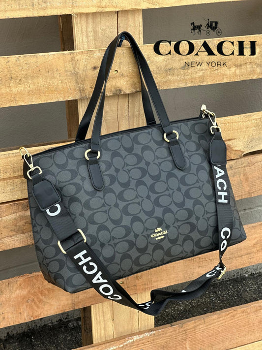Cartera coach gris con negro