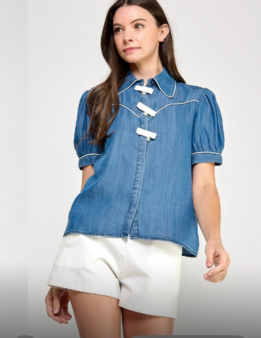 Blusa Mahon detalle lazo