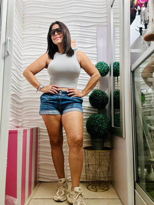 Top Básica gris
