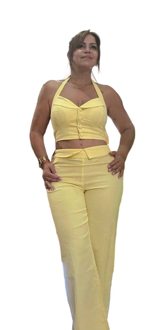 Yellow set top pant