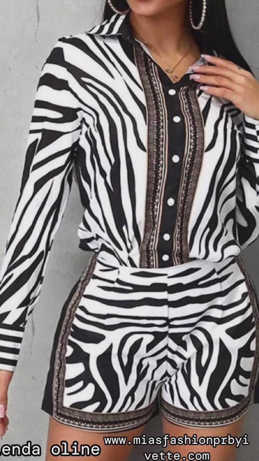 Set Blusa y corto safari